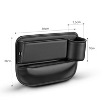 Organisateur d'espace pour siège de voiture noir en cuir PU, porte-gobelet multifonctionnel, boîte de rangement pour lunettes, téléphones, clés et cartes