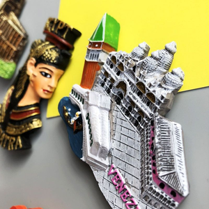 Imán de nevera griego de recuerdo, de resina 3D, pintado a mano, con relieve epoxi, imanes europeos de ciudades para decoración del hogar - Product Image 5