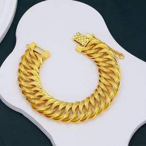 Bracelet chaîne cubaine Jxx en laiton plaqué or style hip-hop avec zircon – Prix de gros - Product Image 4