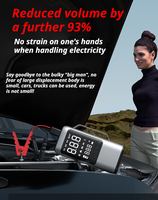 4 in 1 Portable Car Jump Starter with Air Compressor, 150PSI Tire Inflator, Handheld Vacuum Cleaner, 14.8V LED Light, EVA Case