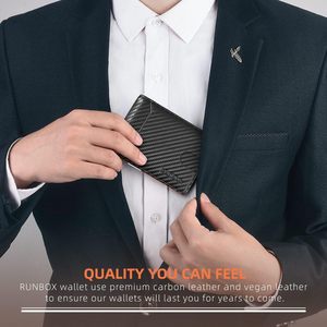 Cartera Bifold Delgada de Cuero con Bloqueo RFID para Hombre <span class=keywords><strong>ADELE</strong></span>, Clip para Billetes, Bolsillo Delantero Delgado, Tarjetero, Caja de Regalo Incluida - Product Image 5