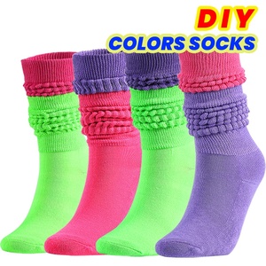 חדש כניסות טלאי צבע בועת מתאים לגברים נשים של הברך גרבי סתיו וחורף נמושה גרביים - Product Image 2