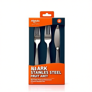 Ensemble de 3 fourchettes à fruits en acier inoxydable (18,7 cm) SHARK Chrome poli CVLX70C3 - Product Image 3