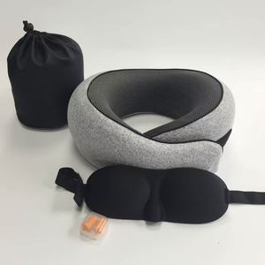 Custom Logo Portable Washable Soft U-shaped <b>Memory</b> <b>Foam</b> Car & Camping Travel Pillow for Neck Support - Product Image 3