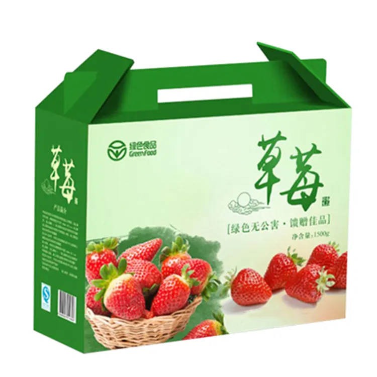 El Mejor Precio de cajas de papel verde frutas de almacenamiento de caja de embalaje 3kg 5kg 10kg 20kg congelado envío cajas de cartón al por mayor