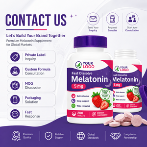 Comprimés de mélatonine saveur fraise pour le sommeil, fabrication OEM, bien-être quotidien, marque privée, vente en gros - Product Image 1