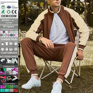 Conjunto de Chaqueta y Pantalones Deportivos de Invierno para Hombre LAYENNE, con Cremallera, Cortavientos, Transpirable, con Logotipo Bordado Personalizado - Product Image 1