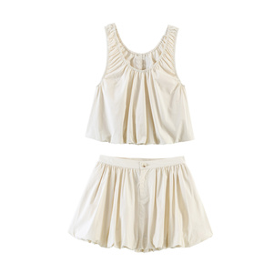 TAOP&ZA Nouvelle Collection Printemps/<span class=keywords><strong>Été</strong></span> 2026 – <span class=keywords><strong>Jupe</strong></span> <span class=keywords><strong>Mini</strong></span> Plissée Tulipe Style Ballon avec Boutons et Fermeture Éclair pour Femme 8372116 8372114 - Product Image 6