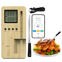 Termometer nirkabel dengan Probe suhu tinggi baja tahan karat untuk BBQ