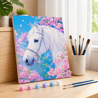Peinture à l'huile décorative à peindre par numéros avec cadre, ensemble d'art sur toile