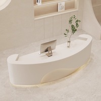 Comptoir de réception moderne et simple en MDF personnalisable pour salon de beauté, magasin de vêtements, caisse, salle de danse, arche de photographie de mariage