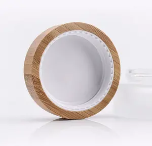 Tùy Chỉnh Màu Mờ Mỹ Phẩm Jar Tre Cơ Thể Bơ Kem Lọ Thủy Tinh Với Nắp Tre - Product Image 2