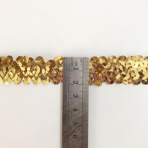 2cm 40Y ucuz kostüm dikiş dantel şerit dokuma altın siyah mor giyim sıkı kırpma 2-row payetli elastik şerit süs - Product Image 3