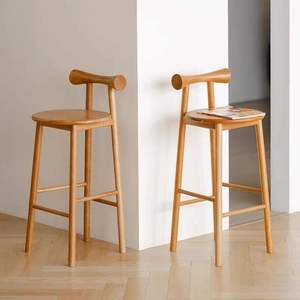 Nouvelle Chaise de Restaurant Nola de Luxe Moderne, Style Nordique, en <span class=keywords><strong>Bois</strong></span> Massif, pour Hôtel, Café, Bar, <span class=keywords><strong>Tabouret</strong></span> <span class=keywords><strong>Haut</strong></span> - Product Image 2