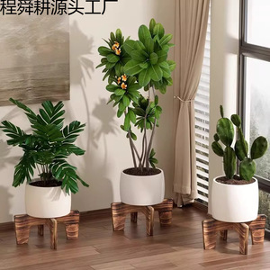 Soporte/estante para flores de mesa para sala de estar, soporte para plantas suculentas de madera maciza para interior, soporte de suelo para balcón de nuevo estilo - Product Image 1