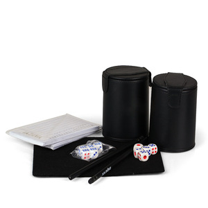 Nhà máy tùy chỉnh PU da xúc xắc <span class=keywords><strong>cup</strong></span> Yatzy trò chơi thiết lập - Product Image 3