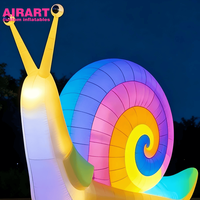 Escargot gonflable géant à LED pour la décoration des parcs, sculpture d'escargot gonflable personnalisée, animaux gonflables pour accessoires de scène