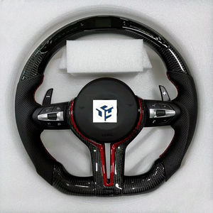 Volant en cuir M Performance compatible avec BMW F30 F32 F10 F20 F07 F01 E46 E60 E90 M3 M4 M5 <span class=keywords><strong>M7</strong></span>, volant en fibre de carbone LED - Product Image 4