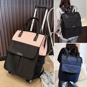 Wholesale Oxford Zipper Durable Spinner Wheel Pull Handle <b>Backpack</b> Large Capacity Carry Travel <b>Convertible</b> Student Luggage Short - Product Image 1