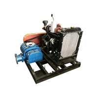 Souffleur industriel à lobes triples RSR-200 à double réservoir d'huile et refroidissement par air, avec moteur diesel, pour l'aération des bassins piscicoles et l'aquaculture