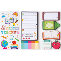Set de Notas Adhesivas de Agradecimiento para Maestros, Bloc de Notas con Dibujos Animados, Regalo de Agradecimiento, Papelería Escolar, Bloc de Notas Kawaii, Marcador para Niños