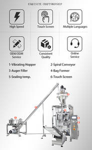 Tornillo de barrena automático Embalaje de medición Harina <span class=keywords><strong>sin</strong></span> <span class=keywords><strong>gluten</strong></span> Bolsa de leche en polvo Harina de trigo sarraceno Máquina de envasado de llenado vertical - Product Image 3