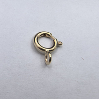 Véritable fermoir à ressort en or massif 14 carats Au585, taille 4,5-5,0 mm, pour bijoux, colliers, bracelets, avec anneau estampé
