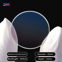 Lensa Pelindung Laser ZNK 50*2 Panjang Gelombang 1064nm Kuarsa Silika Fusi >99,5% Transmisi Baru untuk Pengelasan/Pemotongan Laser Serat