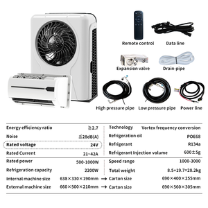 Sistema <span class=keywords><strong>de</strong></span> <span class=keywords><strong>Aire</strong></span> <span class=keywords><strong>Acondicionado</strong></span> Portátil <span class=keywords><strong>de</strong></span> Techo para Camiones, <span class=keywords><strong>Tipo</strong></span> Split, con Compresor Eléctrico <span class=keywords><strong>de</strong></span> Enfriamiento Rápido <span class=keywords><strong>de</strong></span> 7500 BTU, 12V 24V - Product Image 4