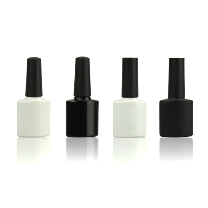 Glass Nail Polish Bottle Square 15ミリリットルBlack Plastic Cap