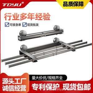 ราวตากผ้าแบบติดผนังพร้อมถ้วยดูดสุญญากาศ 3 ราว ปรับยืดหดได้ สำหรับใช้ในระเบียงและหน้าต่าง - Product Image 4