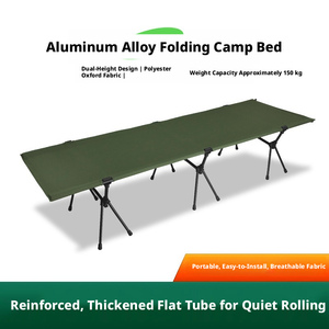 Lit de camping pliant portable en aluminium à double hauteur réglable pour la pause déjeuner au bureau et le camping en extérieur - Product Image 2
