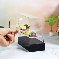Porte coulissante miniature en résine 1/6 1/12 pour maison de poupée Art Déco, modèle de vitrine à gâteaux Dim Sum, décoration