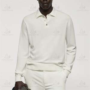 Knitwear Supplier Custom High Quality Knit Blank Italian Cashmere Wool Sweater Shirt <strong>Polo</strong> Collar Italian Cashmere <strong>Jumper</strong> Men - Product Image 2