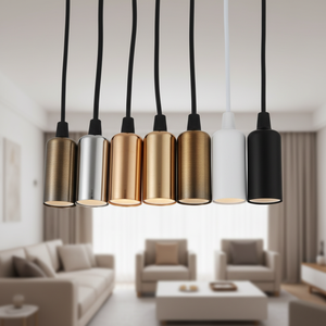สายไฟแขวนสีดำยาว 1 เมตร รุ่น Modern Simplicity พร้อมฐานหลอดไฟเซรามิก E14 สำหรับโคมไฟห้อย - Product Image 3