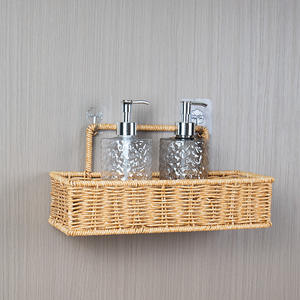 プラスチック製の手編みラタン収納バスケット2個セット、ボヘミアンスタイルの部屋の装飾、キッチン、庭、リビングルームに最適 - Product Image 2