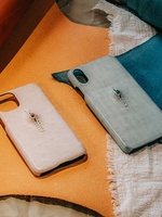 Étui de téléphone Zenos personnalisé pour Apple iPhone 16, en cuir pleine fleur fait main, antidérapant, style art populaire, avec technologie Advanced Sense Eyes