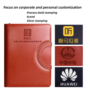 Dập nổi thư mục 3D da trang trí tập tin lưu trữ Organiser thư mục A4 kích thước với nắp xử lý Zip - Product Image 2