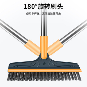 Cepillo de plástico grande para pisos con cerdas rígidas de nailon para limpieza de baños, diseño de mango largo - Product Image 3