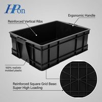 Boîte de manutention rectangulaire antistatique en plastique PP Haopu ESD535x380x170 Jiangsu avec couvercle épais pour sérigraphie de composants électroniques