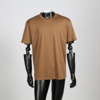 En stock – T-shirt de luxe pour homme en coton mercerisé brillant avec logo personnalisé, toucher soyeux, vente en gros, 100 % coton