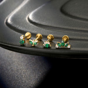 Toposh ASTM F136 titanio circón oreja nariz Stud Labret hilo interno Push in labio anillo Tragus lóbulo cuerpo <span class=keywords><strong>Piercing</strong></span> joyería - Product Image 5