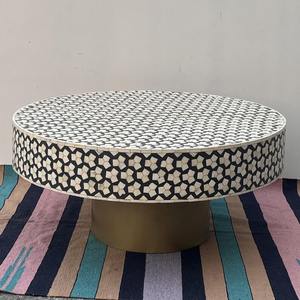 Table basse en os incrusté artisanale la plus vendue, avec un travail artisanal traditionnel pour une décoration intérieure élégante en grande quantité - Product Image 3