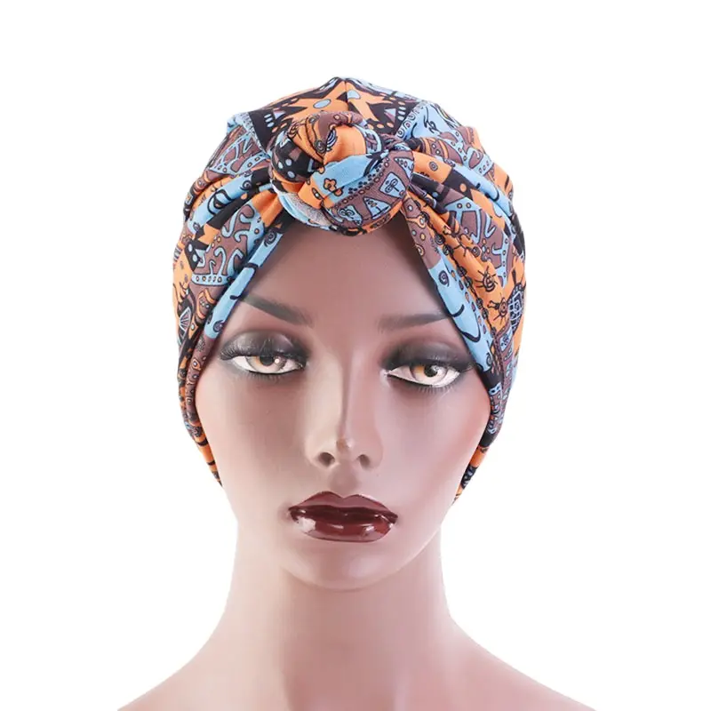 Hersteller Direkt vertrieb Blumen druck Afrikanische Frauen Top Knot Turban Verschiedene Muster Stock Head Wrap Bandana