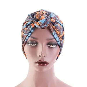 Manufacturer Direct Sales Floral Printed African Women Top Knot Turban Various Pattern Stock Head Wrap Bandana