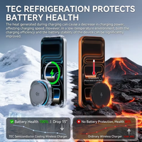 Support de charge magnétique sans fil pour voiture Ql2.2 25W avec ventilateur de refroidissement TEC, support de téléphone magnétique sans fil pour voiture, vente en gros OEM