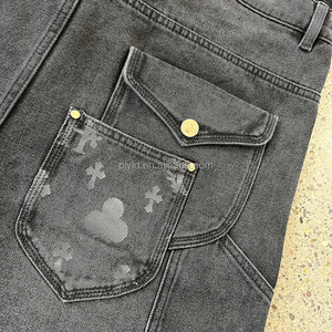 Ropa de calle personalizada <span class=keywords><strong>Pantalones</strong></span> <span class=keywords><strong>cortos</strong></span> de mezclilla desgastados con borlas rasgadas de cintura doble para hombre <span class=keywords><strong>Pantalones</strong></span> <span class=keywords><strong>cortos</strong></span> de mezclilla desgastados con pierna recta - Product Image 4