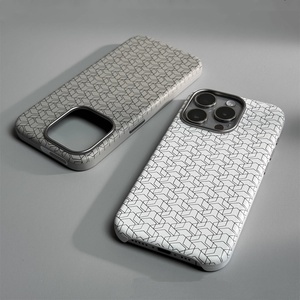 Chất Lượng Cao Thu Hút Từ Đồng Bằng Da rô Mô Hình Hình Học PU Điện Thoại Di Động Trường Hợp Đối Với <span class=keywords><strong>iPhone</strong></span> 16 15 14 13 Pro Max - Product Image 3