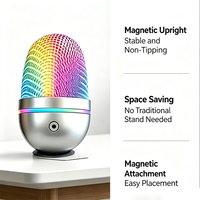 Microphone de bureau USB avec éclairage RGB GAM-LN08, support magnétique détachable, adapté aux jeux sur ordinateur et au streaming en direct