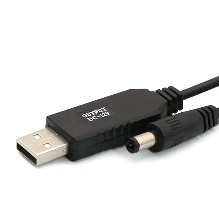 USB טעינת כבל DC 5V כדי 12V אספקת חשמל נתב מתאם צעד למעלה מודול Boost ממיר 2.1x5.5mm חוט